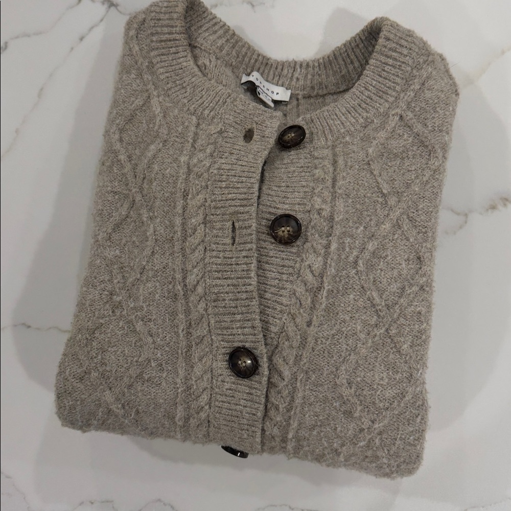 Topshop Women's Cream Cable Knit Sweater - Picture 8 of 8